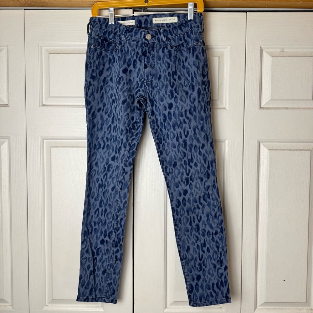 Pilcro and the Letterpress Blue Animal Print Skinny Jeans - Picture 8 of 9